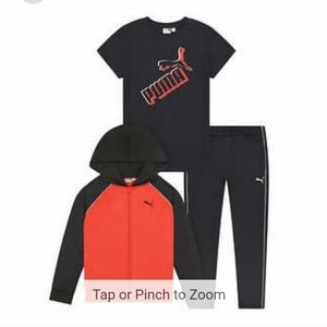 Puma Boys 3-Piece Tech Fleece Hoodie, Tee & Jogger Set nwt